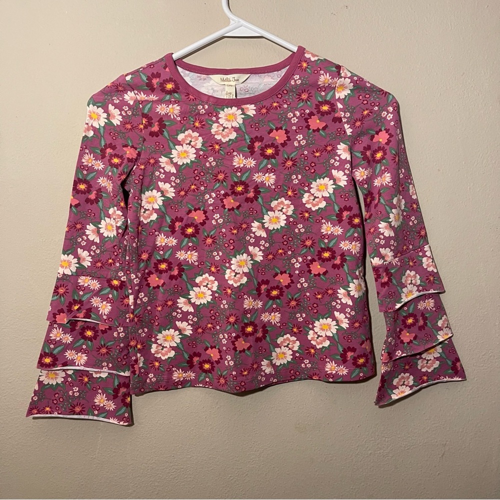 Matilda Jane Pink Floral Long Sleeve Tee SZ 8